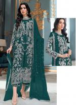 Georgette Sky Blue Eid Wear Embroidery Work Pakistani Suit